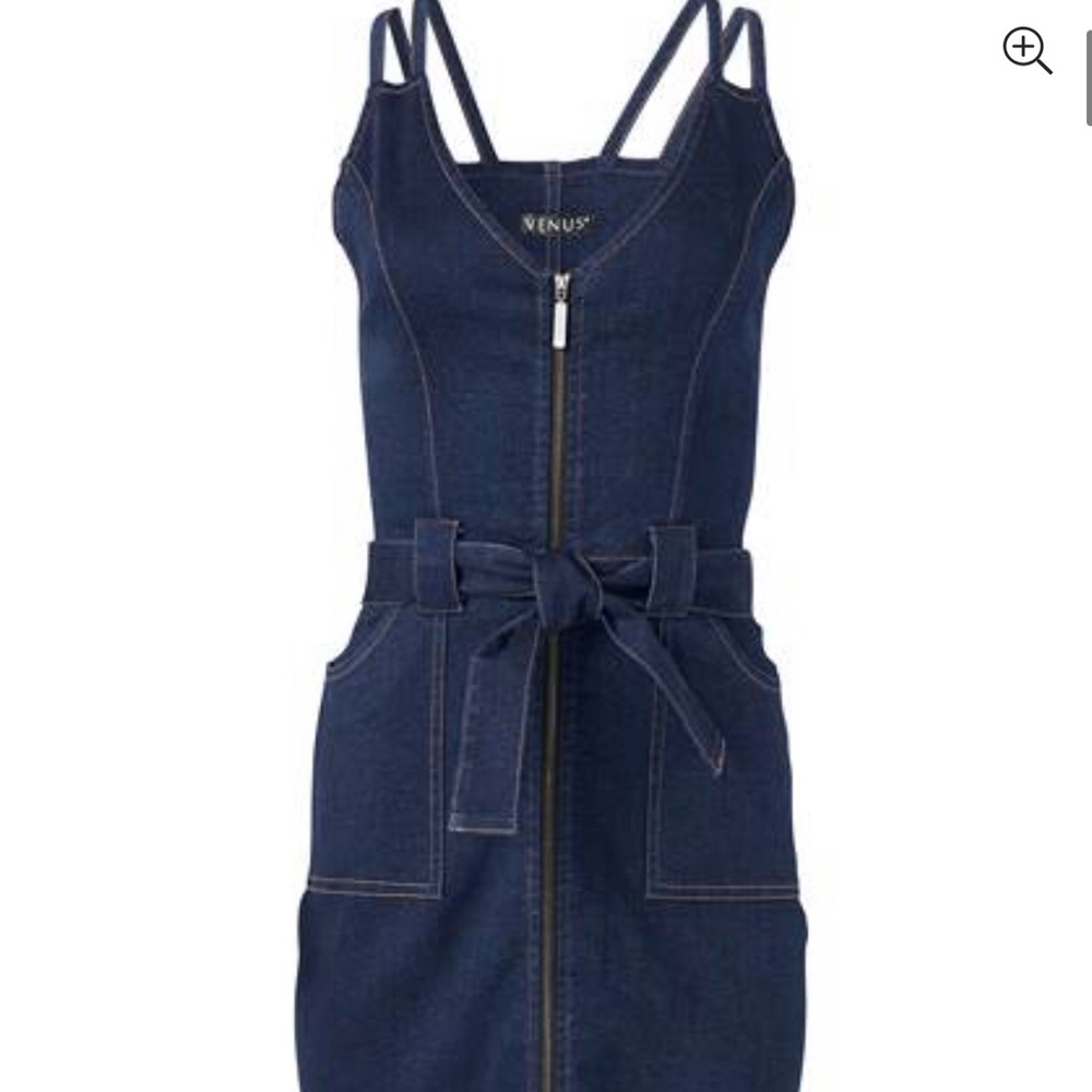 Denim dress with zipper